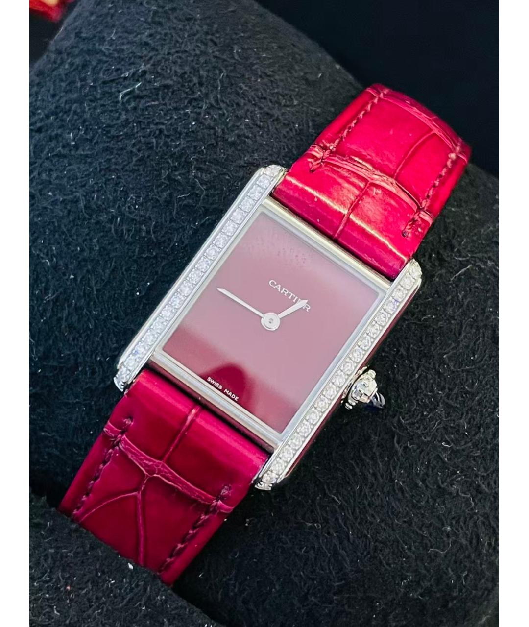 CARTIER Розовые металлические часы, фото 8