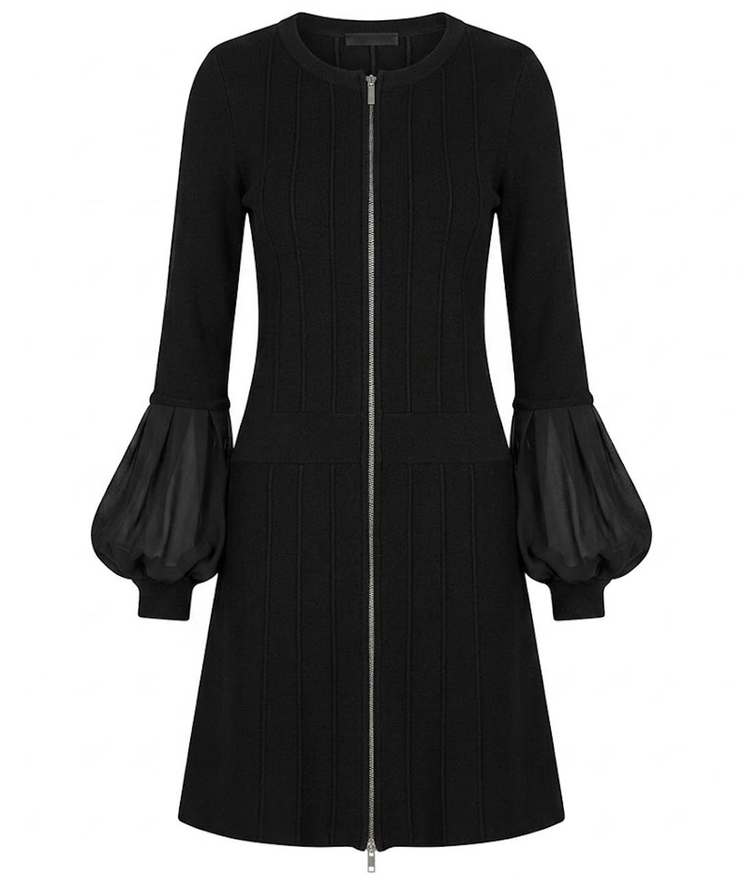 CHANEL Черное шерстяное повседневное платье, фото 1