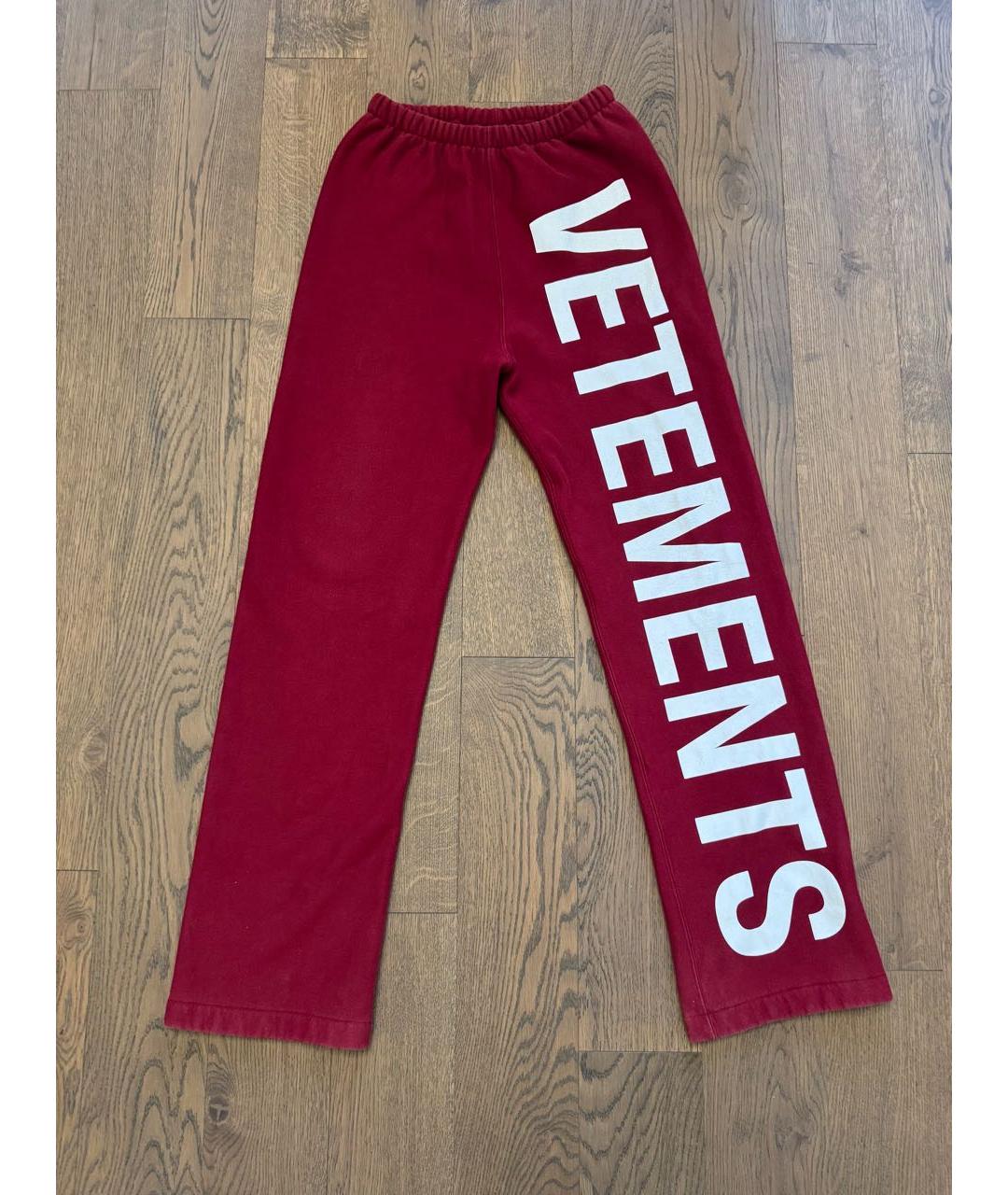 VETEMENTS Бордовые хлопковые повседневные брюки, фото 8