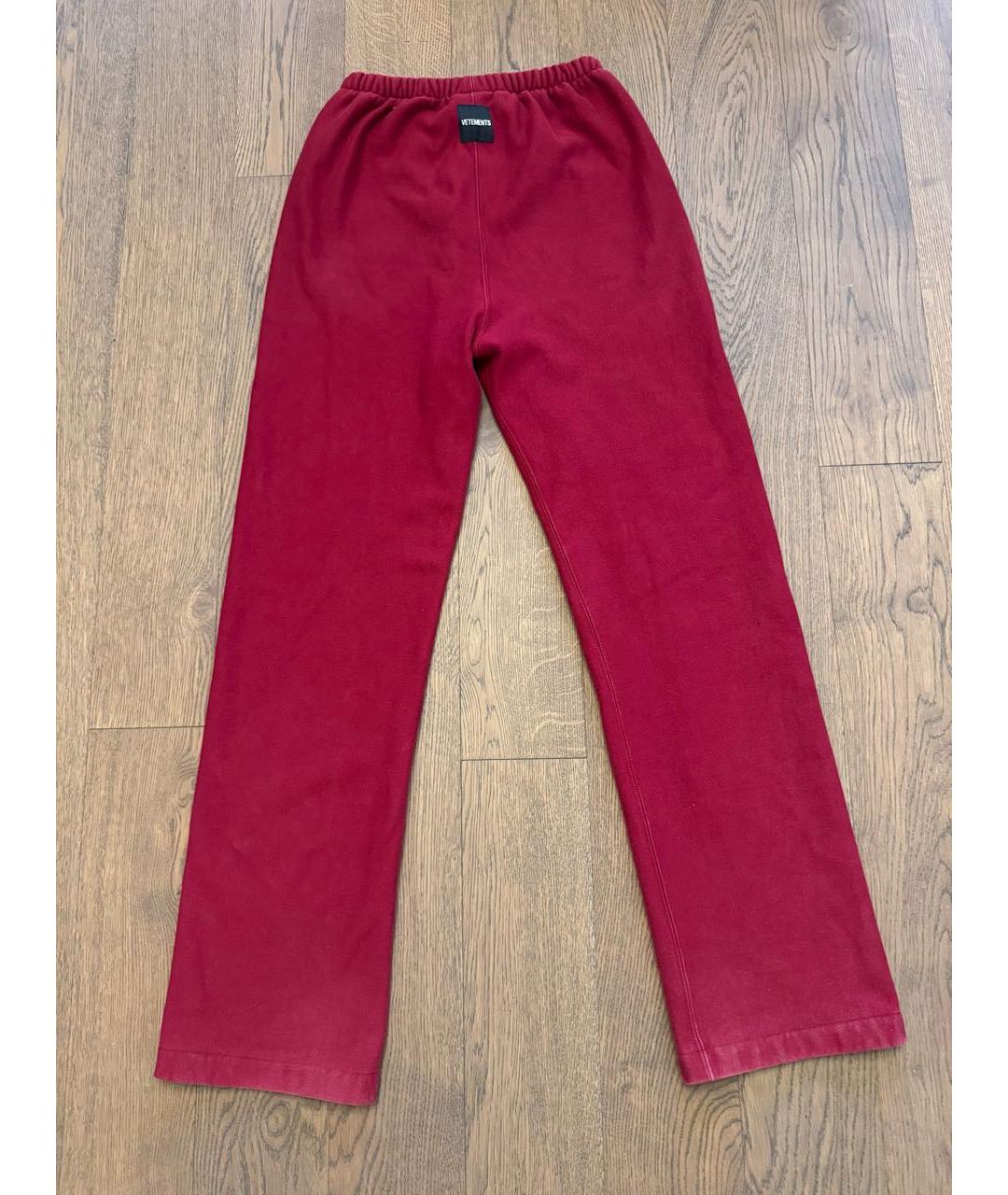 VETEMENTS Бордовые хлопковые повседневные брюки, фото 2
