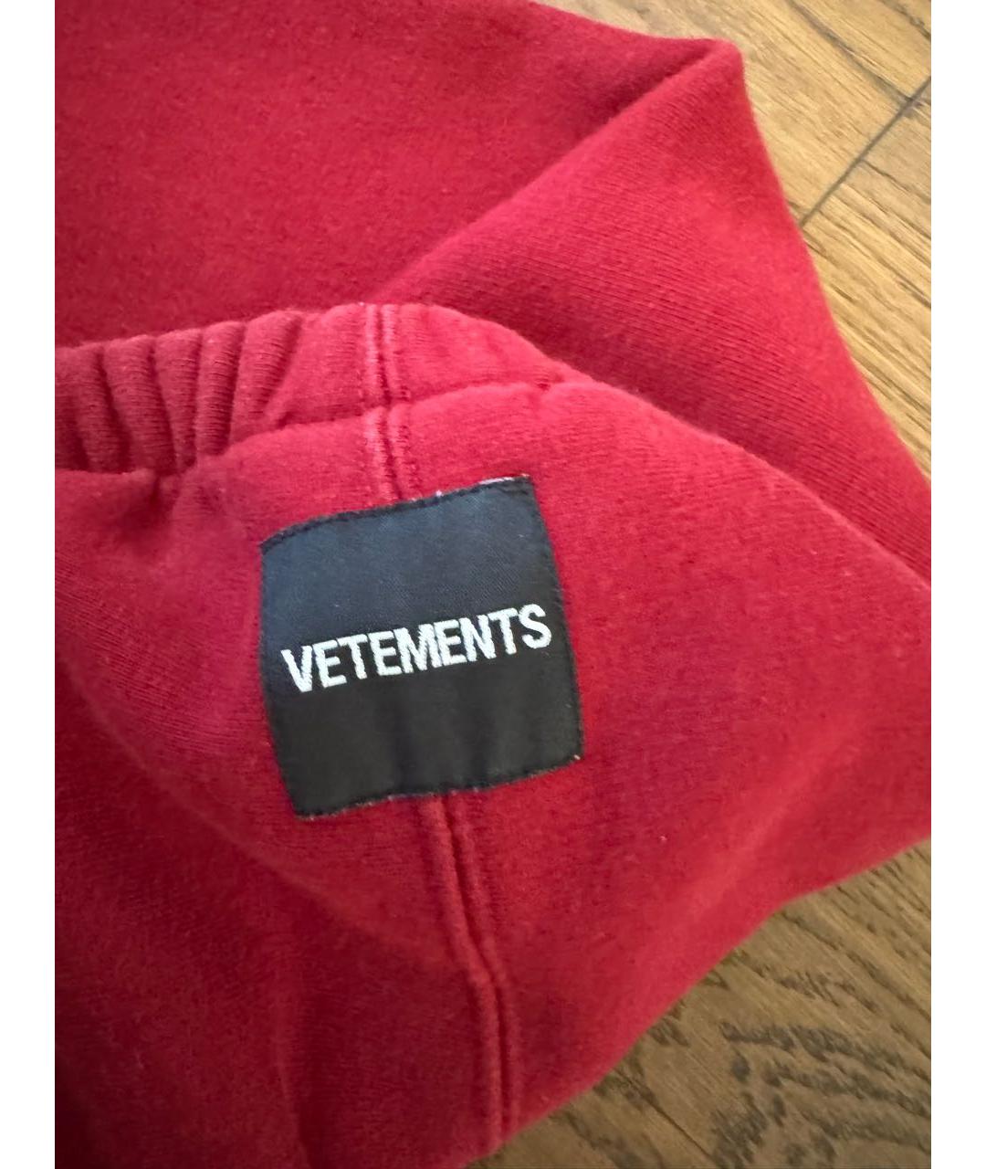 VETEMENTS Бордовые хлопковые повседневные брюки, фото 3