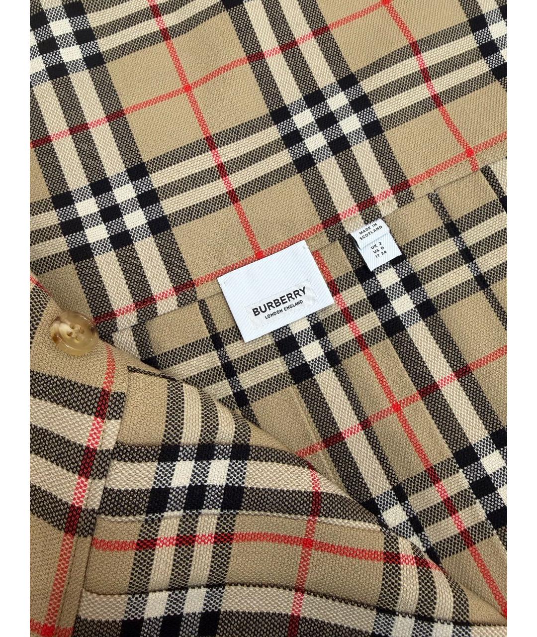 BURBERRY Коричневая хлопковая юбка мини, фото 4