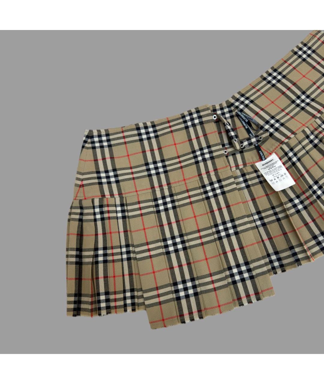 BURBERRY Коричневая хлопковая юбка мини, фото 3