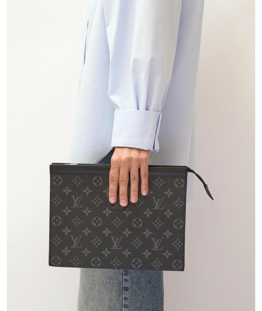 LOUIS VUITTON Черная барсетка, фото 5