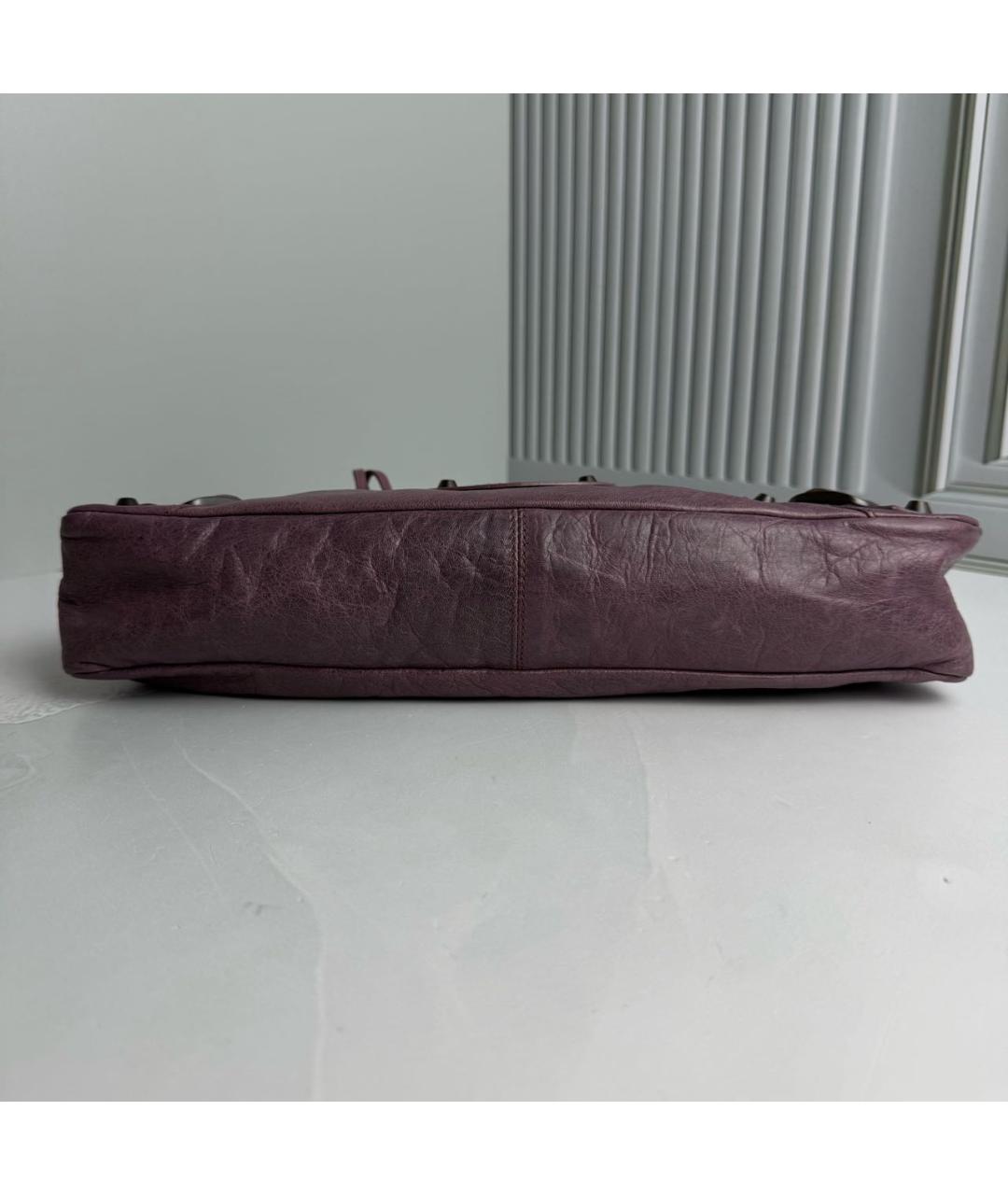 BALENCIAGA Фиолетовая кожаная сумка с короткими ручками, фото 4