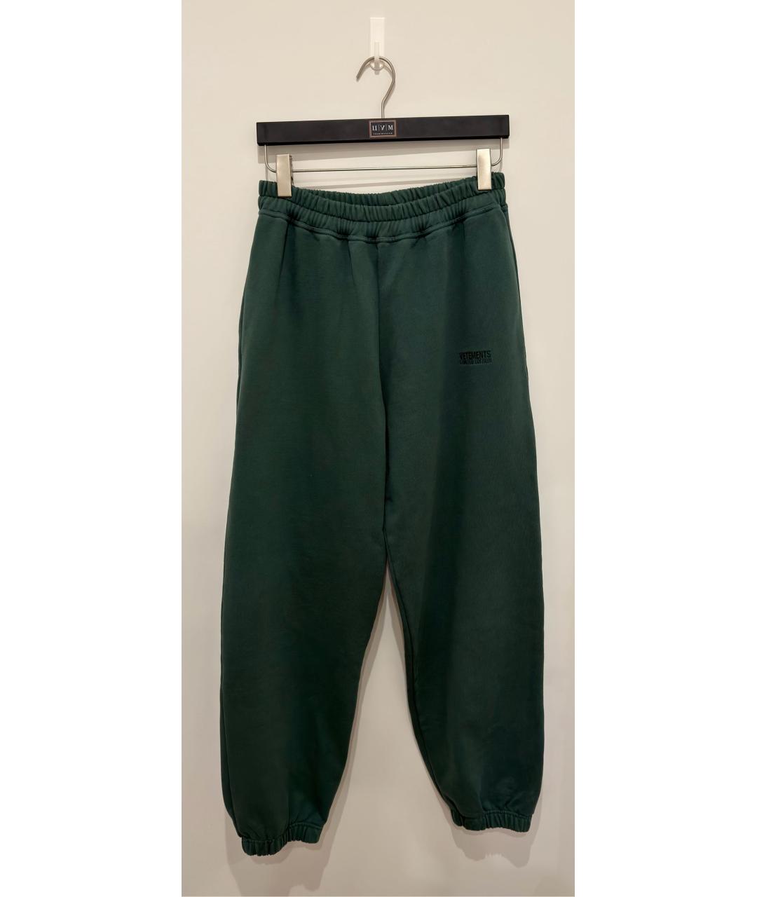 VETEMENTS Зеленые хлопковые спортивные брюки и шорты, фото 2