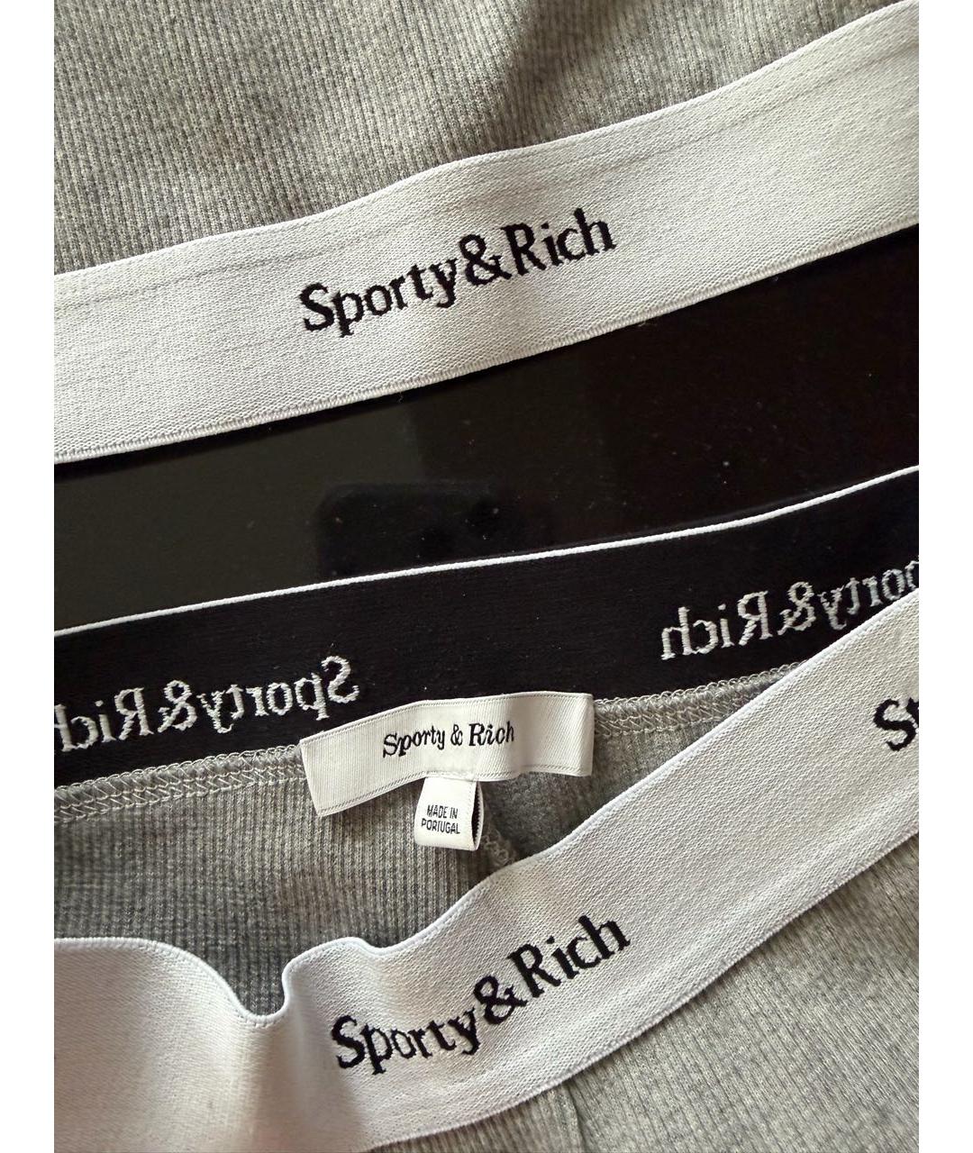 SPORTY AND RICH Серый хлопко-эластановый спортивные костюмы, фото 3