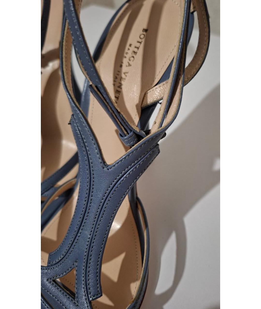 BOTTEGA VENETA Синие кожаные туфли, фото 6