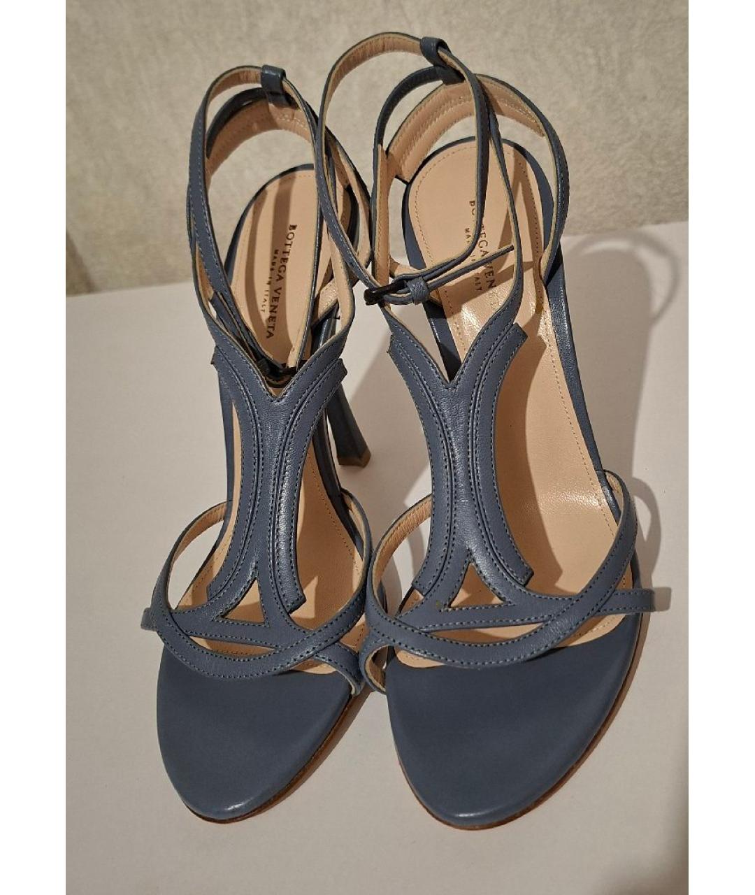 BOTTEGA VENETA Синие кожаные туфли, фото 2