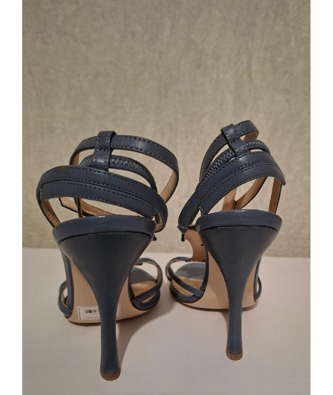 BOTTEGA VENETA Синие кожаные туфли, фото 3