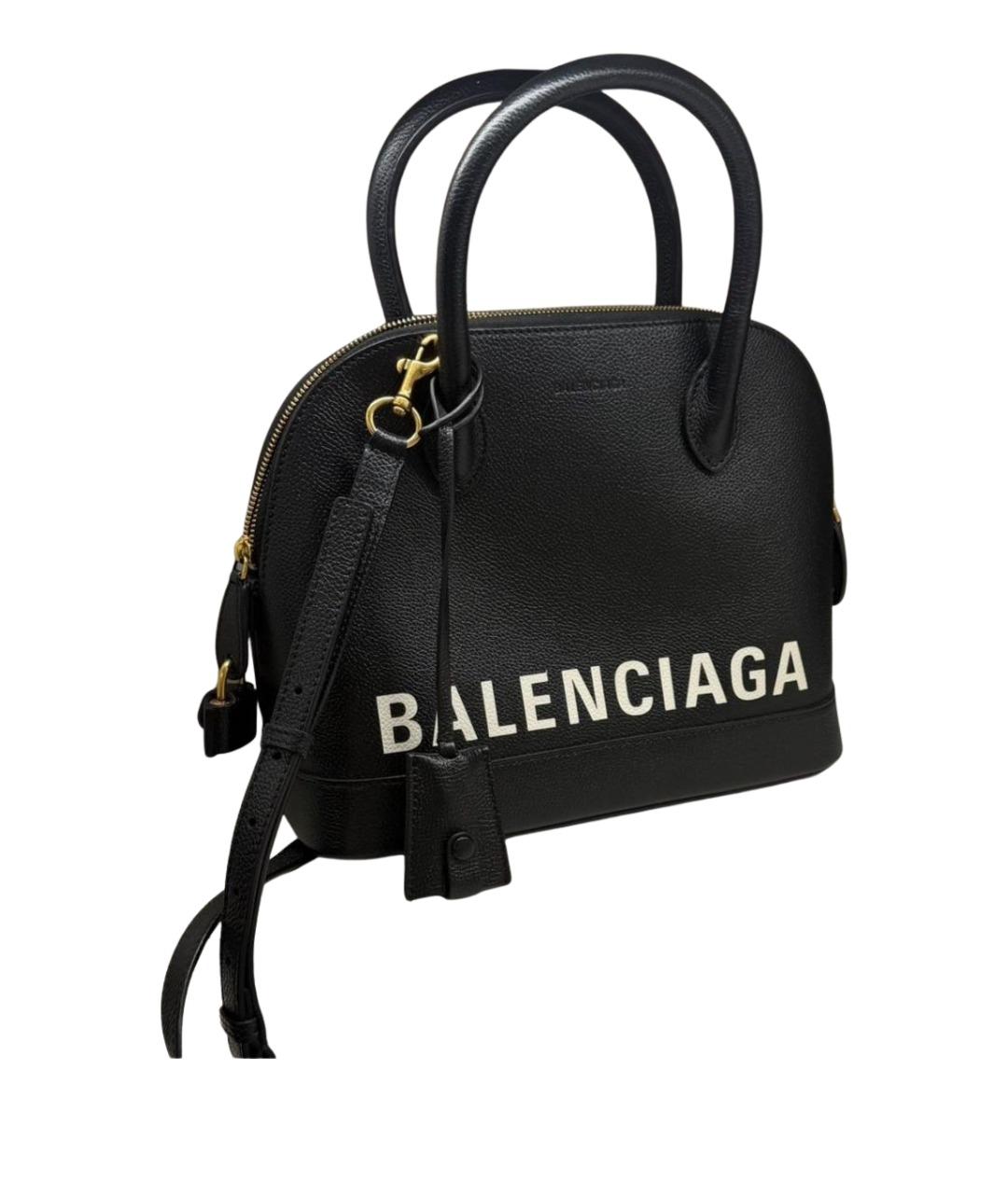 BALENCIAGA Черная кожаная сумка с короткими ручками, фото 1