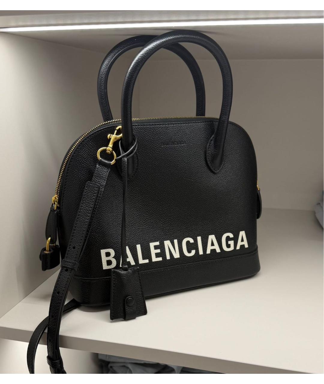 BALENCIAGA Черная кожаная сумка с короткими ручками, фото 3