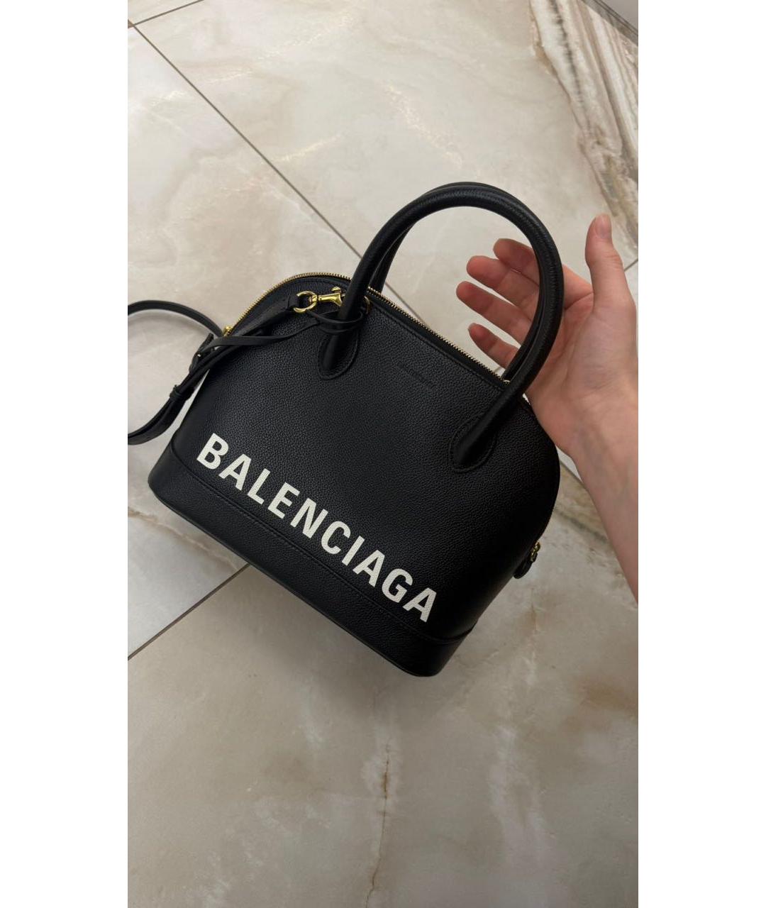 BALENCIAGA Черная кожаная сумка с короткими ручками, фото 2