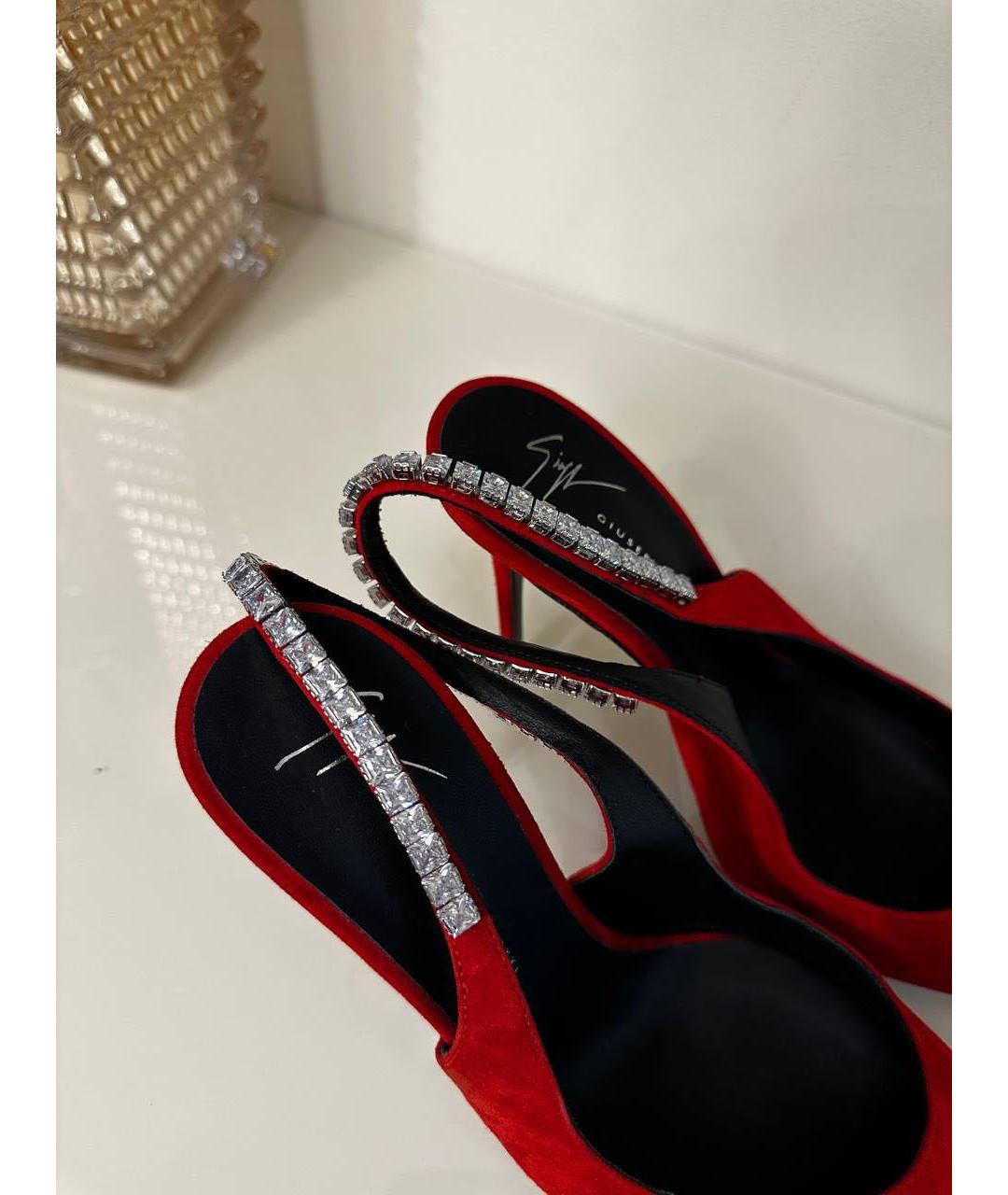 GIUSEPPE ZANOTTI DESIGN Красные замшевые туфли, фото 4