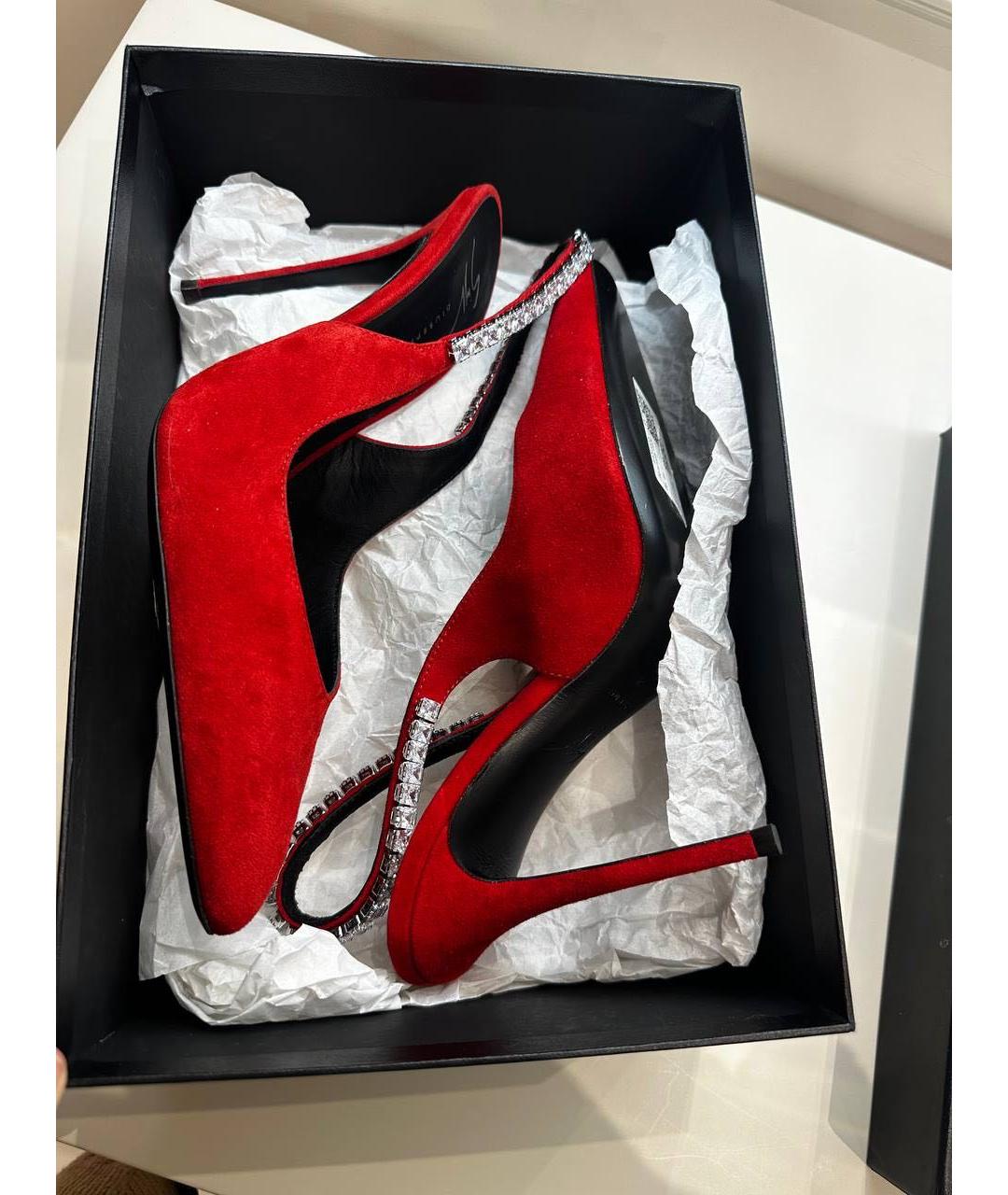 GIUSEPPE ZANOTTI DESIGN Красные замшевые туфли, фото 3