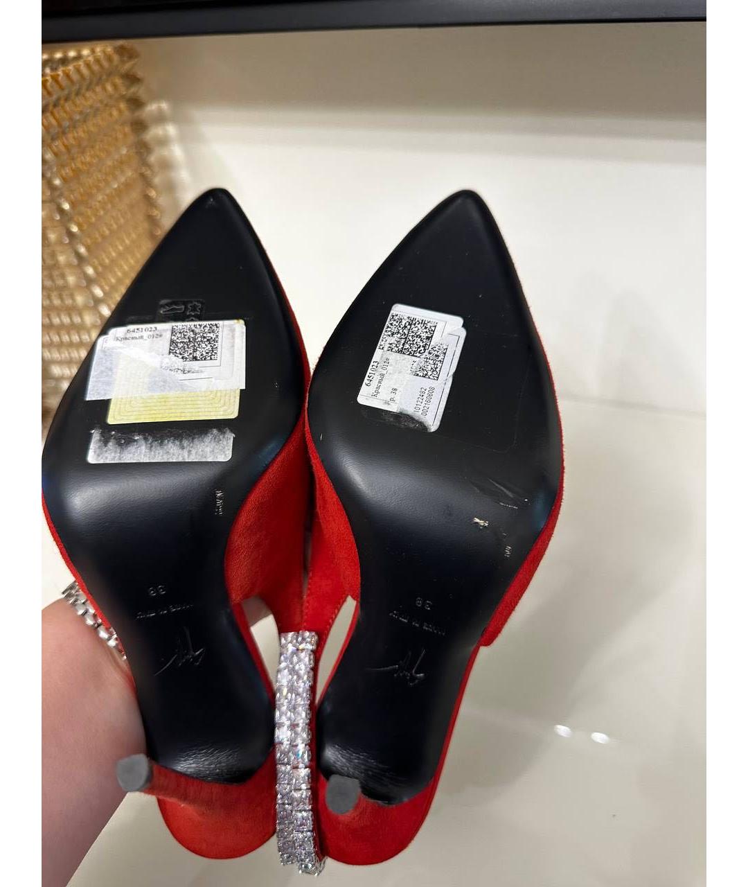 GIUSEPPE ZANOTTI DESIGN Красные замшевые туфли, фото 5