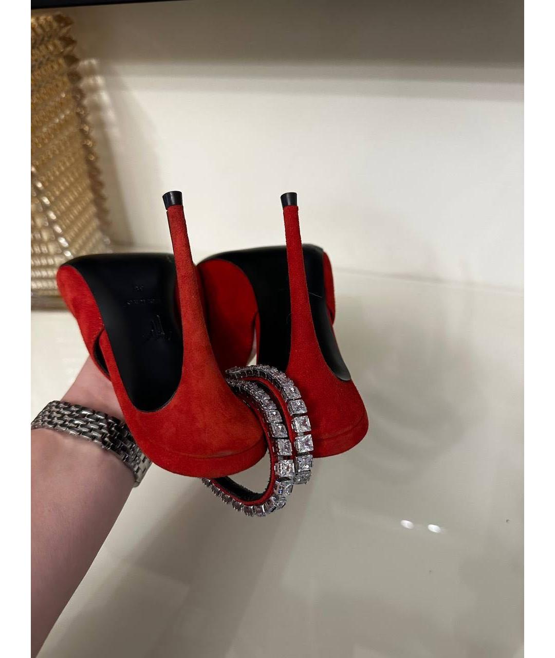 GIUSEPPE ZANOTTI DESIGN Красные замшевые туфли, фото 6