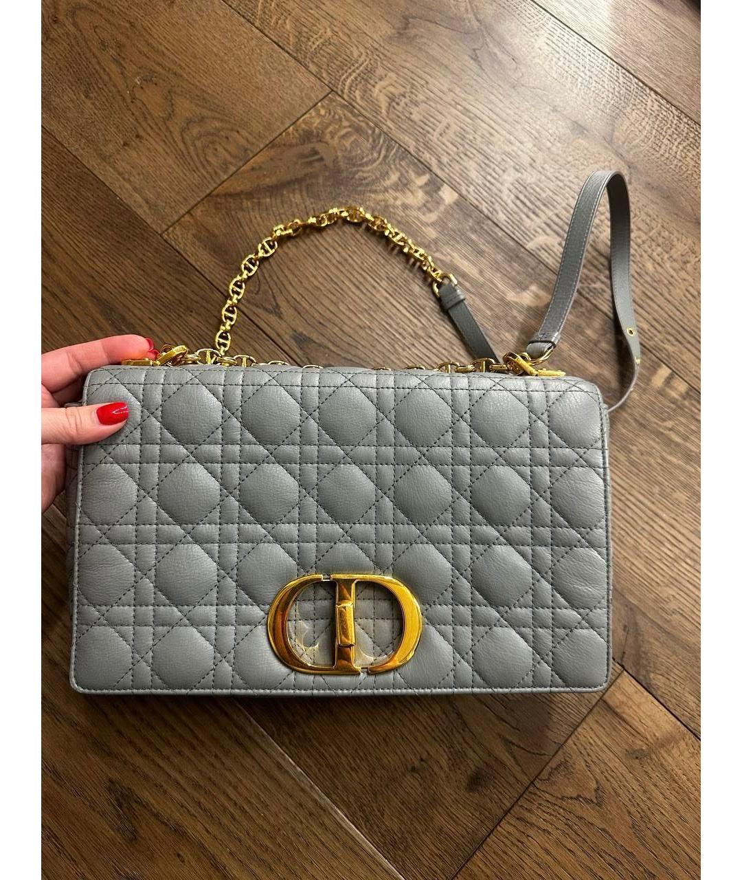 CHRISTIAN DIOR Голубая кожаная сумка через плечо, фото 4