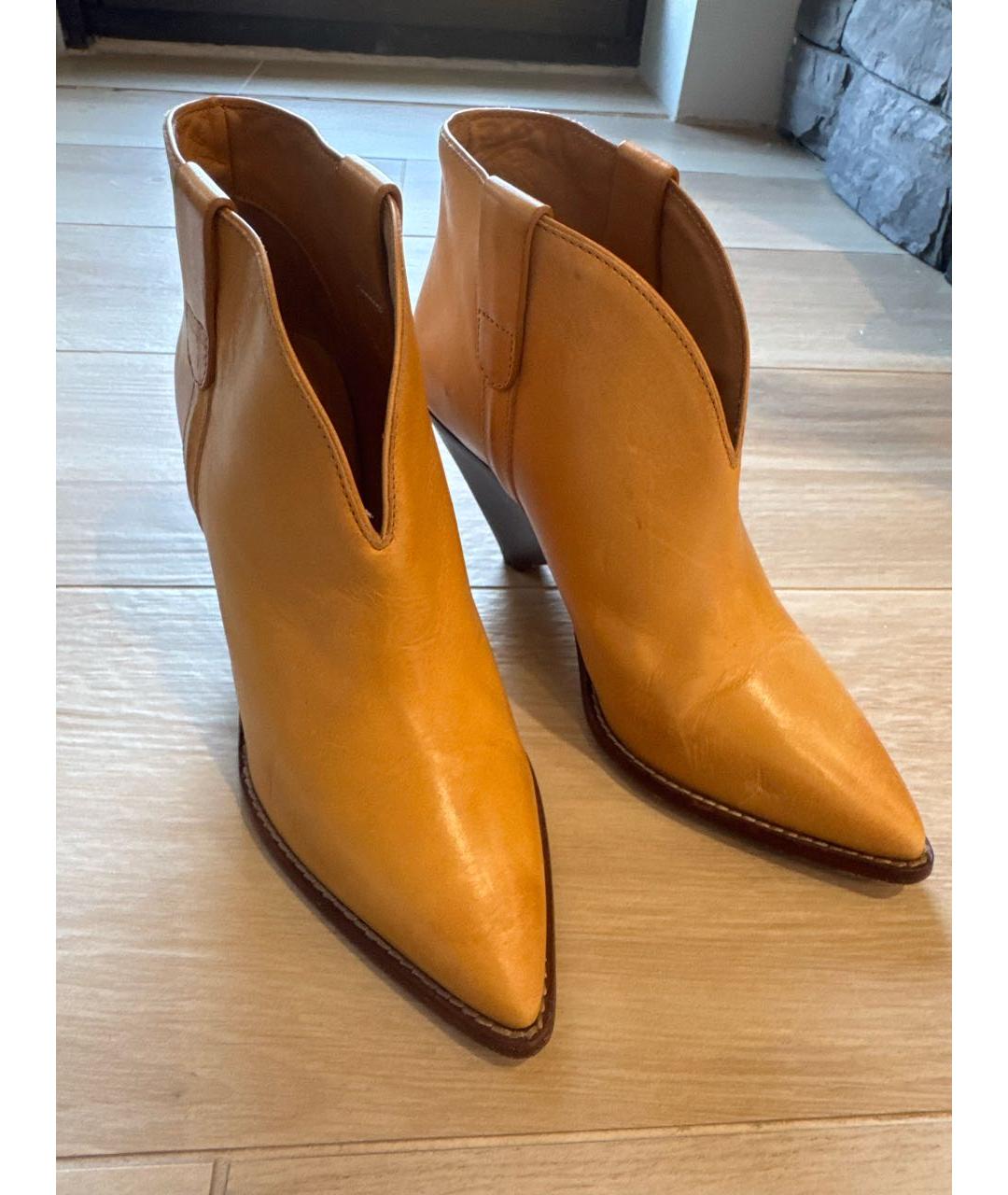 ISABEL MARANT Горчичные кожаные полусапоги, фото 3