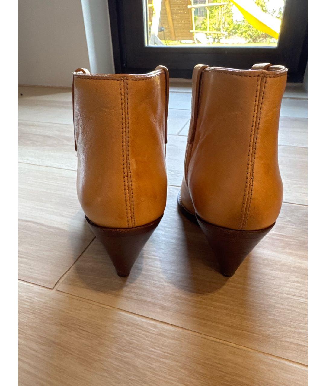 ISABEL MARANT Горчичные кожаные полусапоги, фото 5