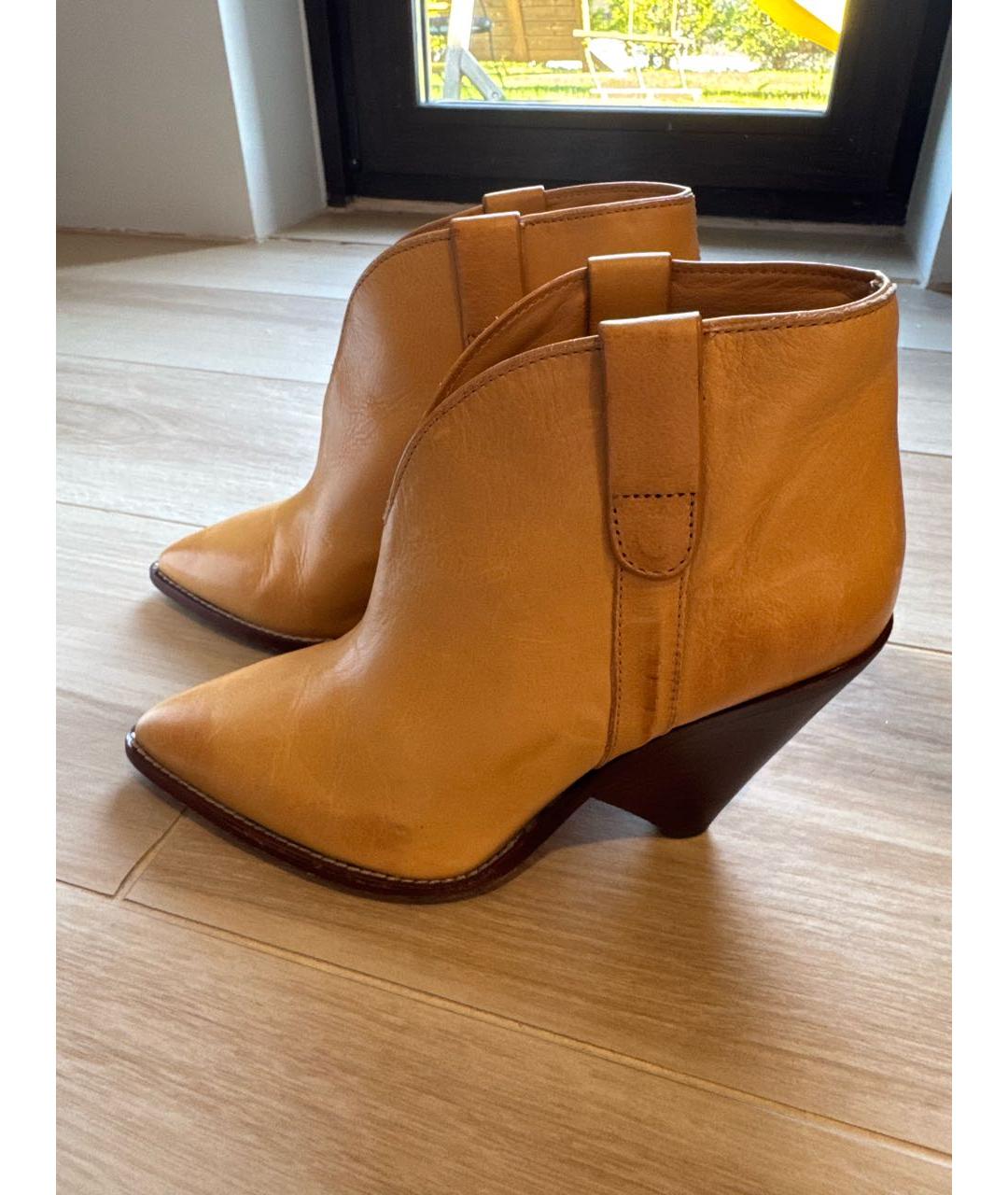 ISABEL MARANT Горчичные кожаные полусапоги, фото 7