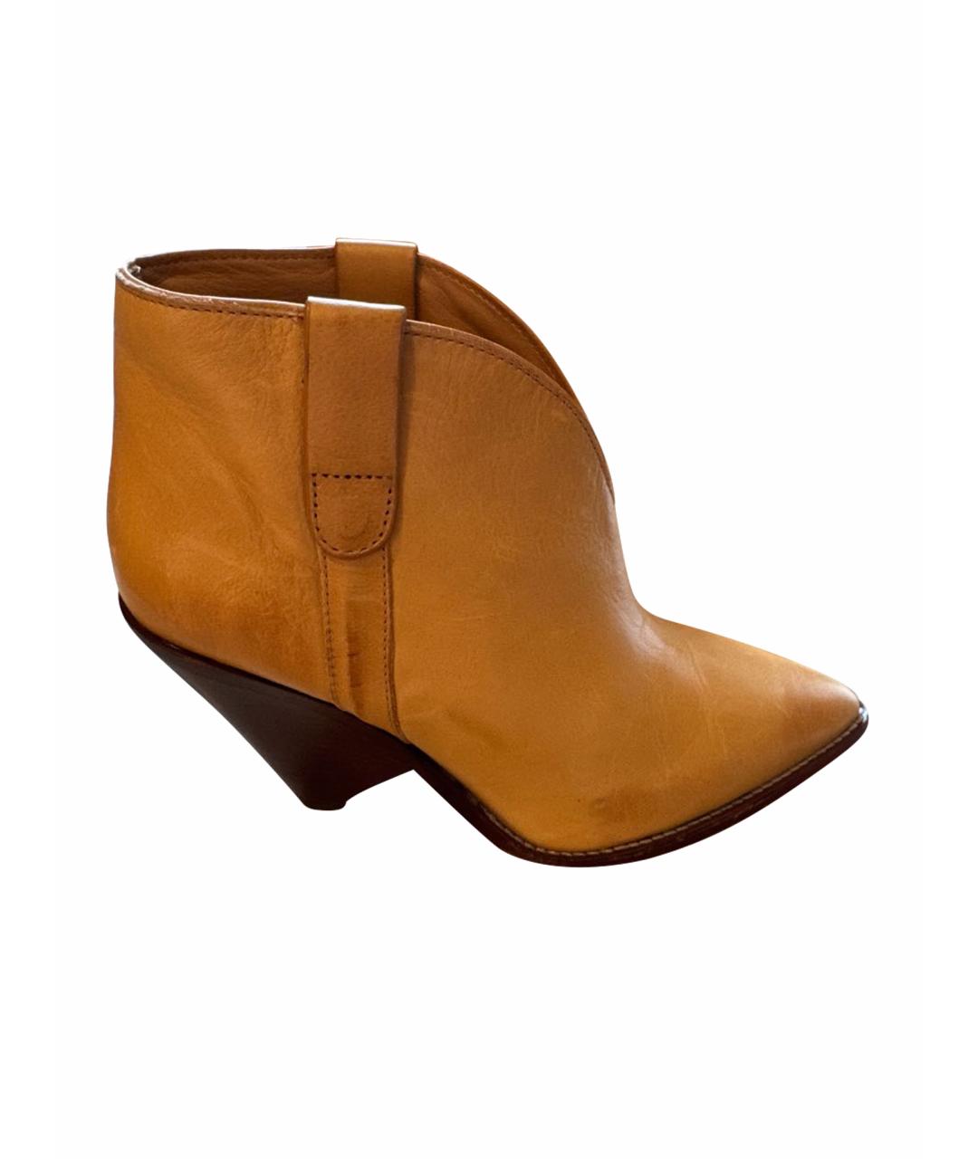 ISABEL MARANT Горчичные кожаные полусапоги, фото 1