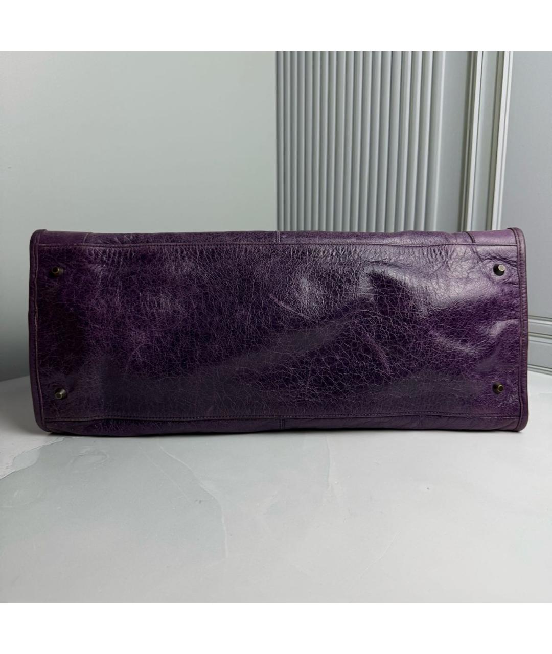 BALENCIAGA Фиолетовая кожаная сумка с короткими ручками, фото 3