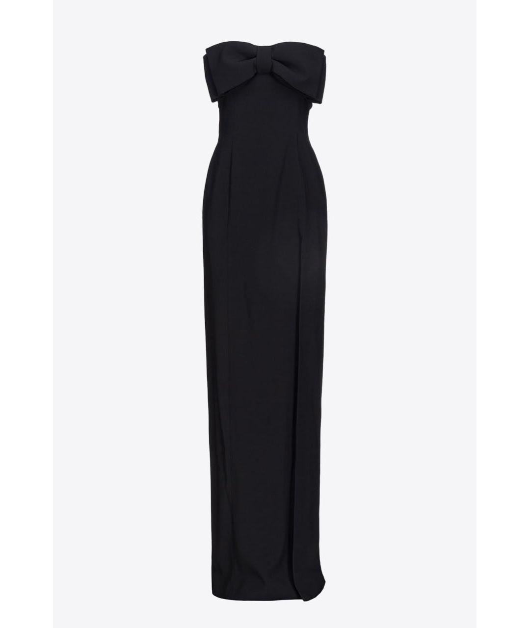 PINKO Черное полиэстеровое вечернее платье, фото 8