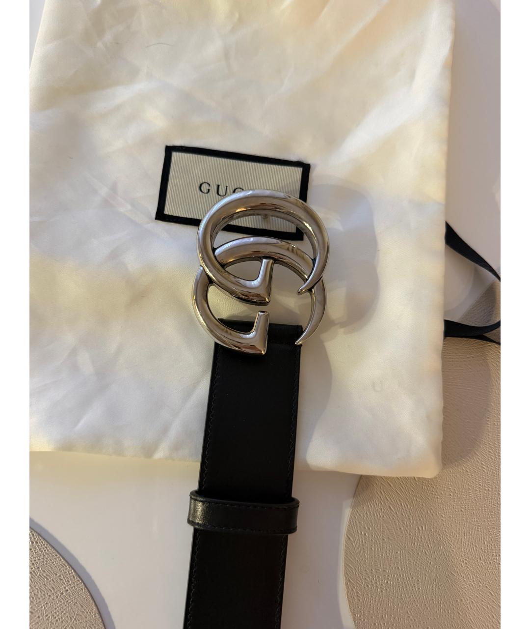 GUCCI Черный кожаный ремень, фото 2