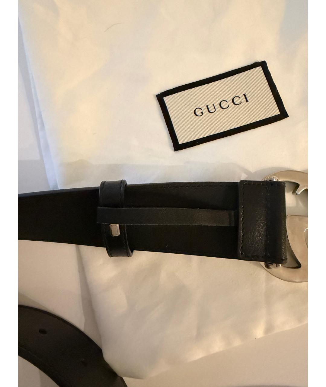 GUCCI Черный кожаный ремень, фото 5