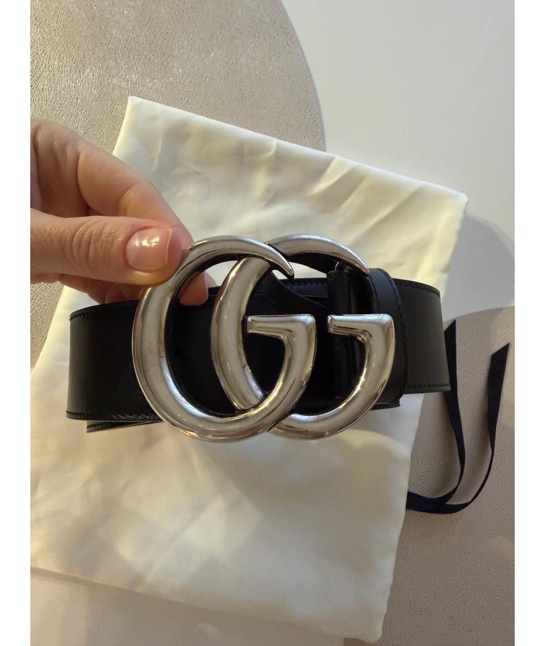 GUCCI Черный кожаный ремень, фото 4