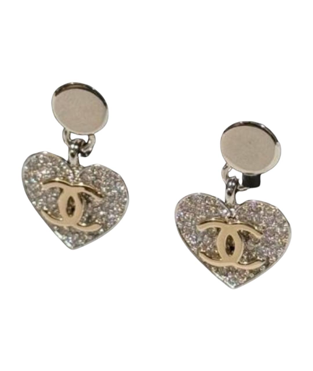 CHANEL Серебряные металлические серьги, фото 1