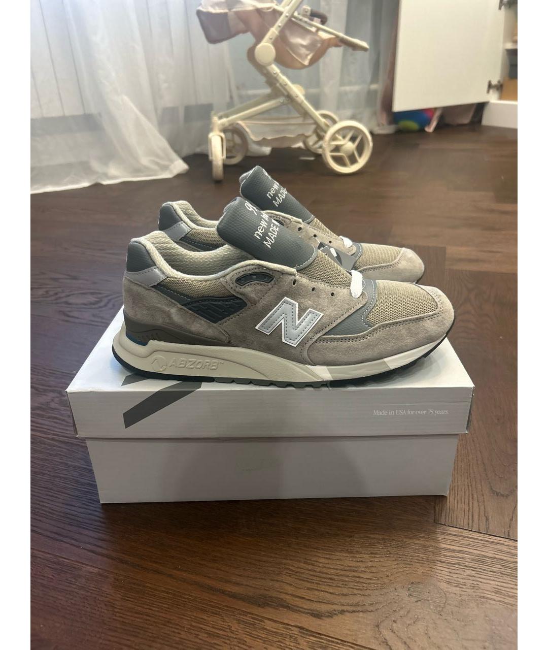 NEW BALANCE Серые замшевые низкие кроссовки / кеды, фото 9