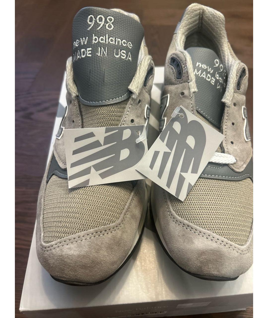 NEW BALANCE Серые замшевые низкие кроссовки / кеды, фото 7