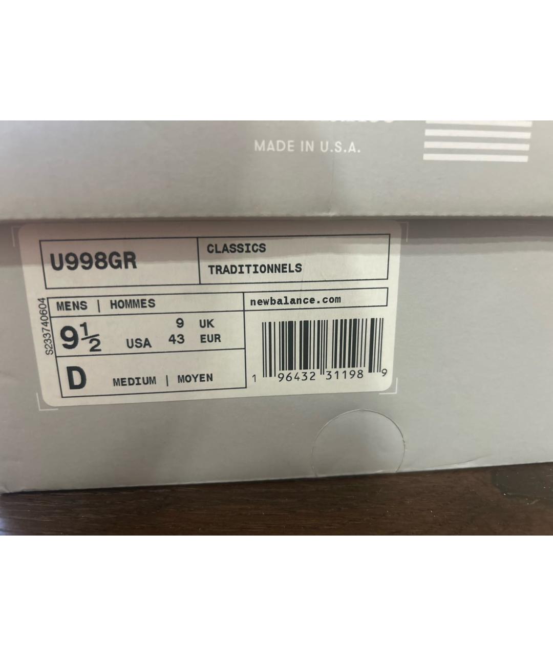 NEW BALANCE Серые замшевые низкие кроссовки / кеды, фото 6