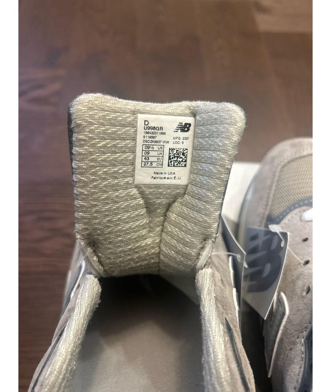 NEW BALANCE Серые замшевые низкие кроссовки / кеды, фото 5