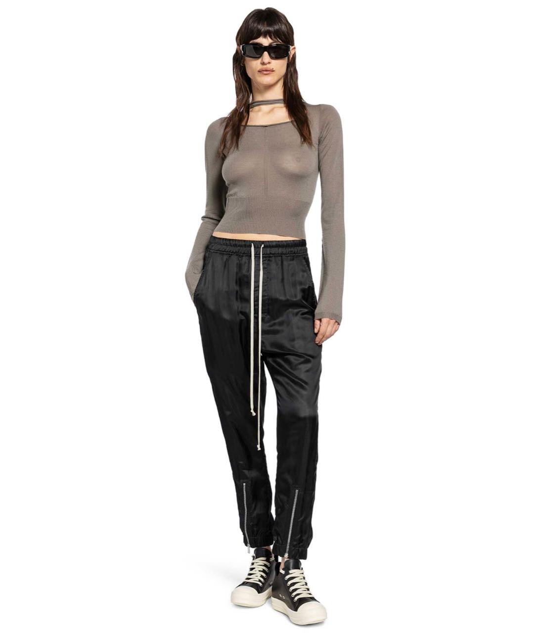 RICK OWENS Черные прямые брюки, фото 3