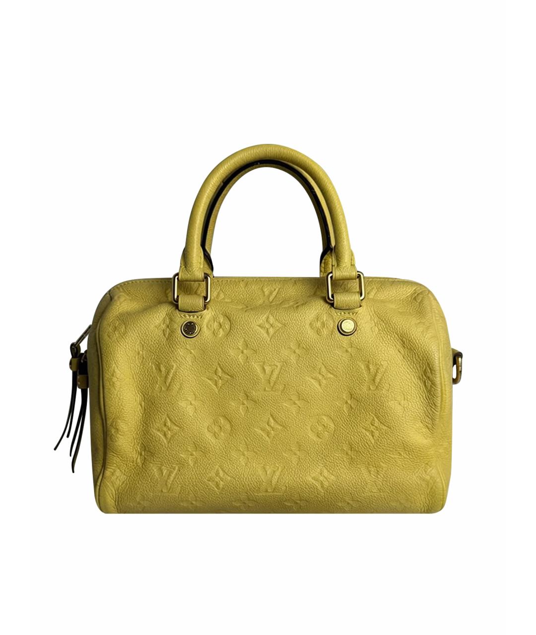 LOUIS VUITTON Желтая кожаная сумка с короткими ручками, фото 1