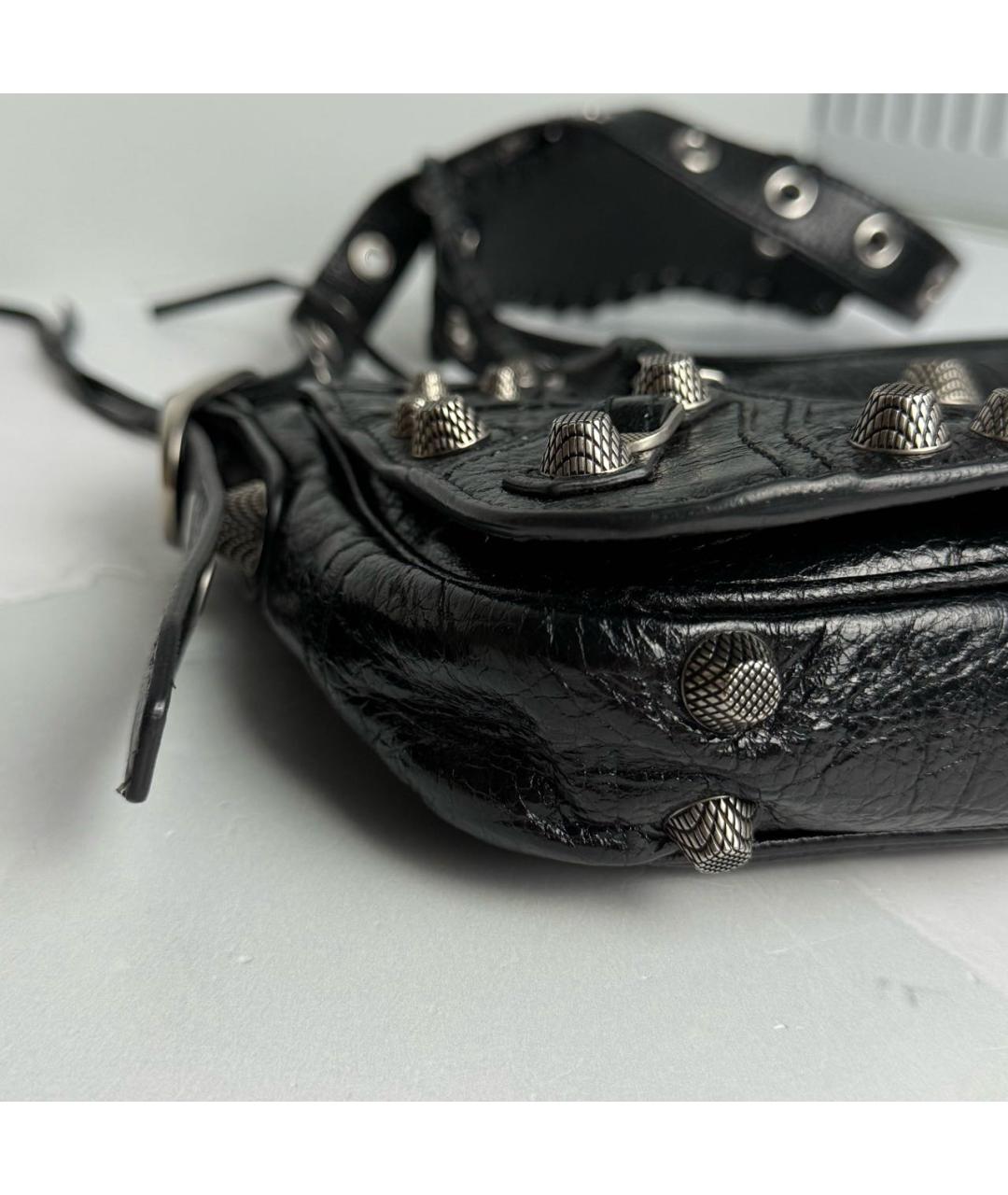 BALENCIAGA Черная кожаная сумка через плечо, фото 4
