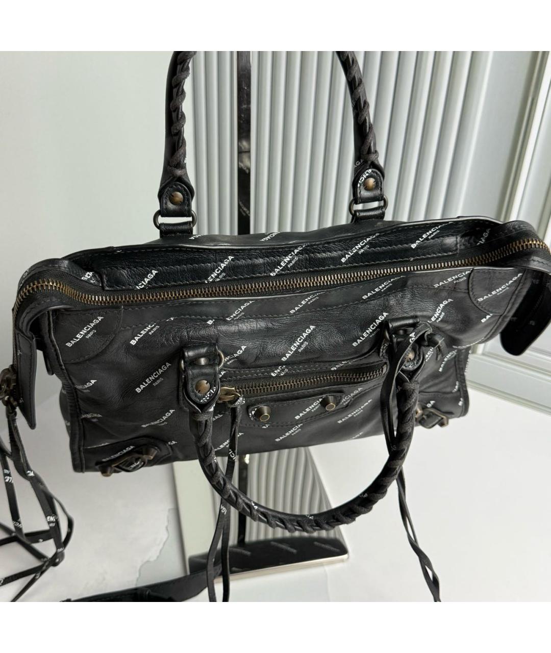 BALENCIAGA Черная кожаная сумка с короткими ручками, фото 6