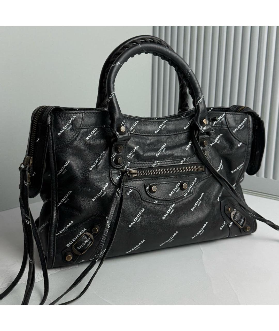 BALENCIAGA Черная кожаная сумка с короткими ручками, фото 7