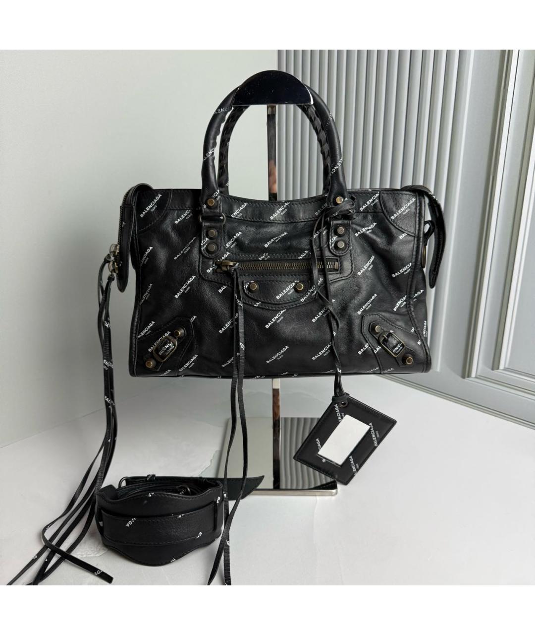 BALENCIAGA Черная кожаная сумка с короткими ручками, фото 9