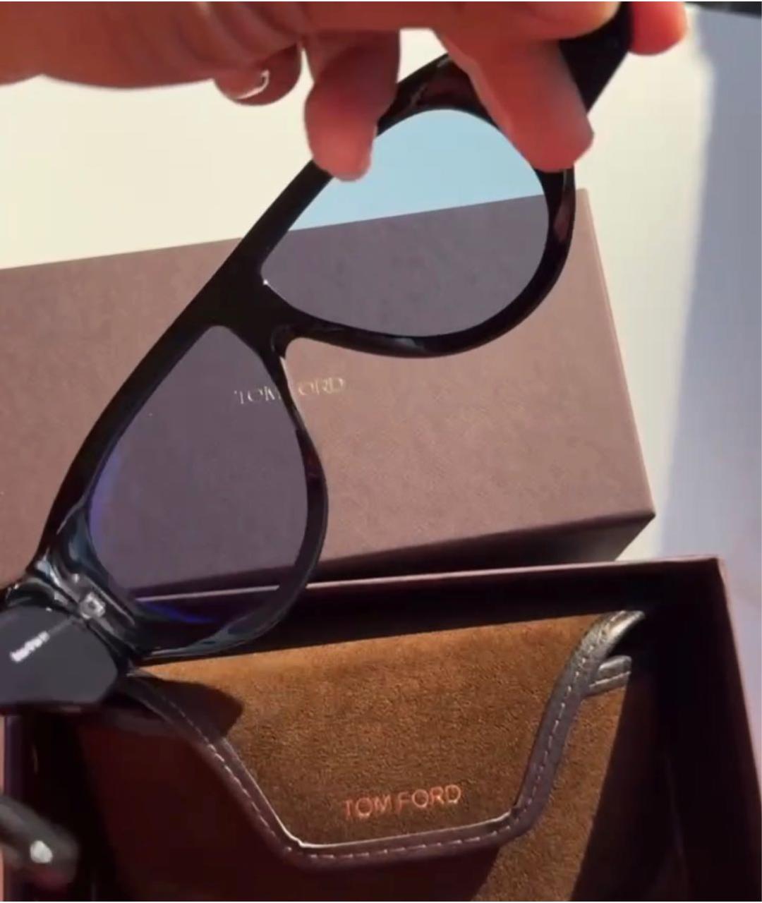 TOM FORD Голубые пластиковые солнцезащитные очки, фото 5
