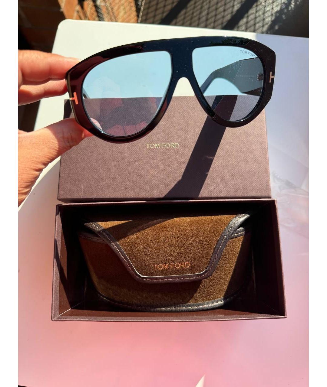 TOM FORD Голубые пластиковые солнцезащитные очки, фото 4