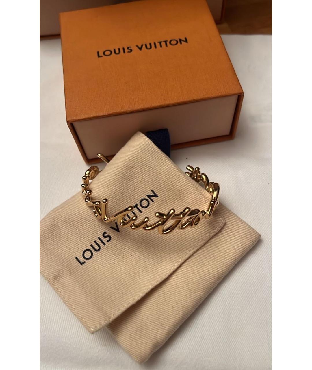 LOUIS VUITTON Золотой металлический браслет, фото 4