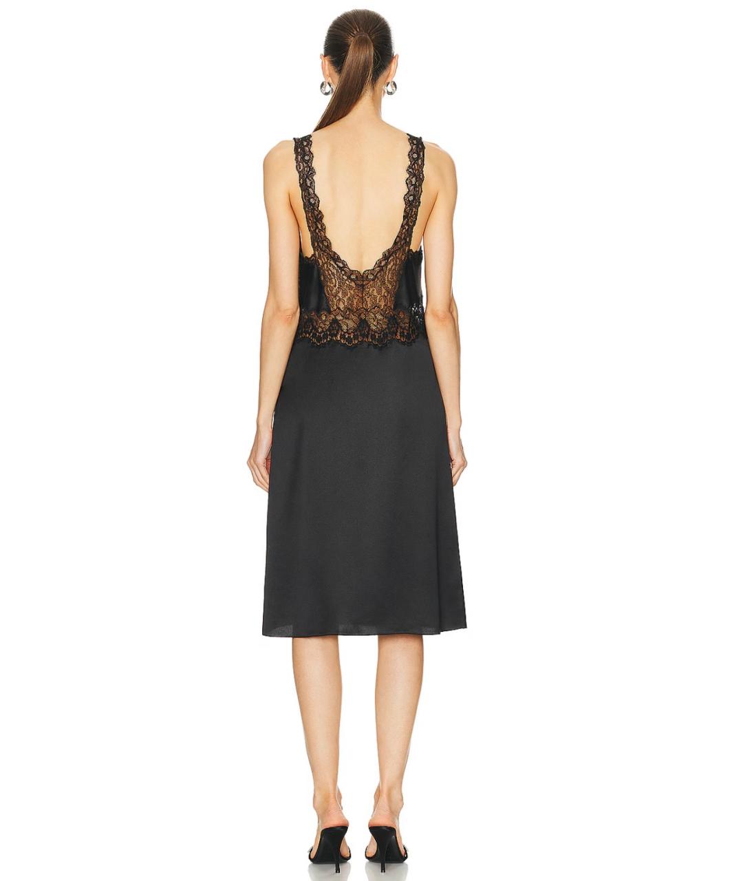 SAINT LAURENT Черное шелковое платье, фото 4