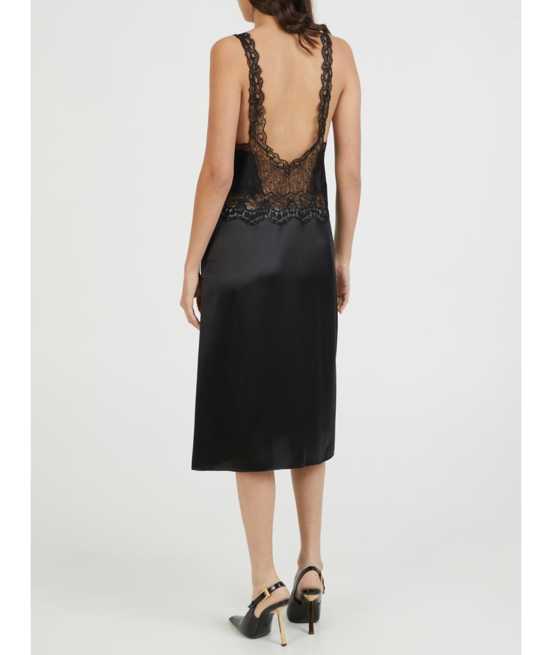 SAINT LAURENT Черное шелковое платье, фото 6