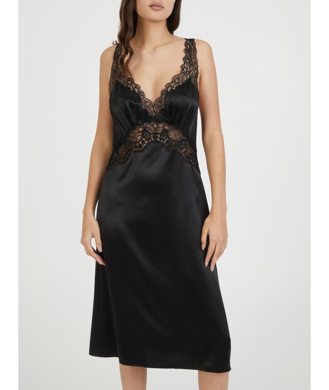 SAINT LAURENT Черное шелковое платье, фото 7