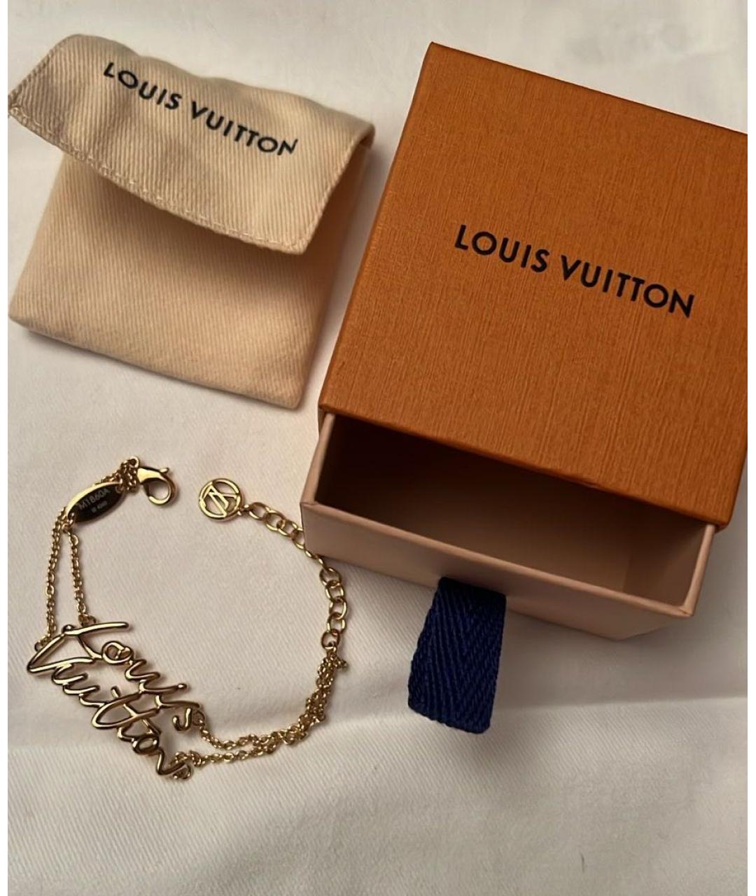 LOUIS VUITTON Золотой металлический браслет, фото 2