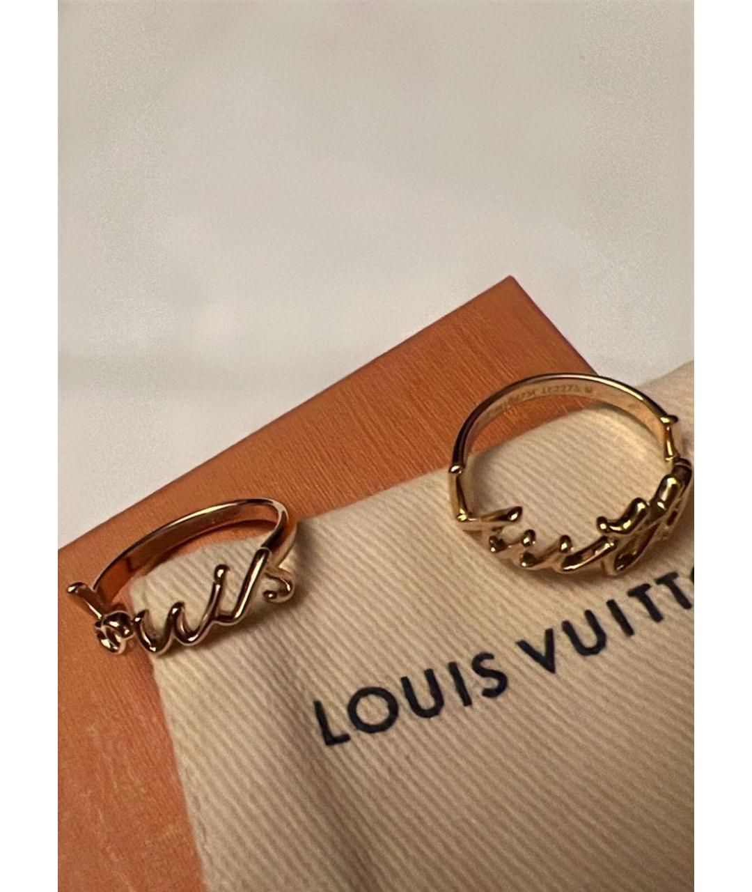 LOUIS VUITTON Золотое металлическое кольцо, фото 2